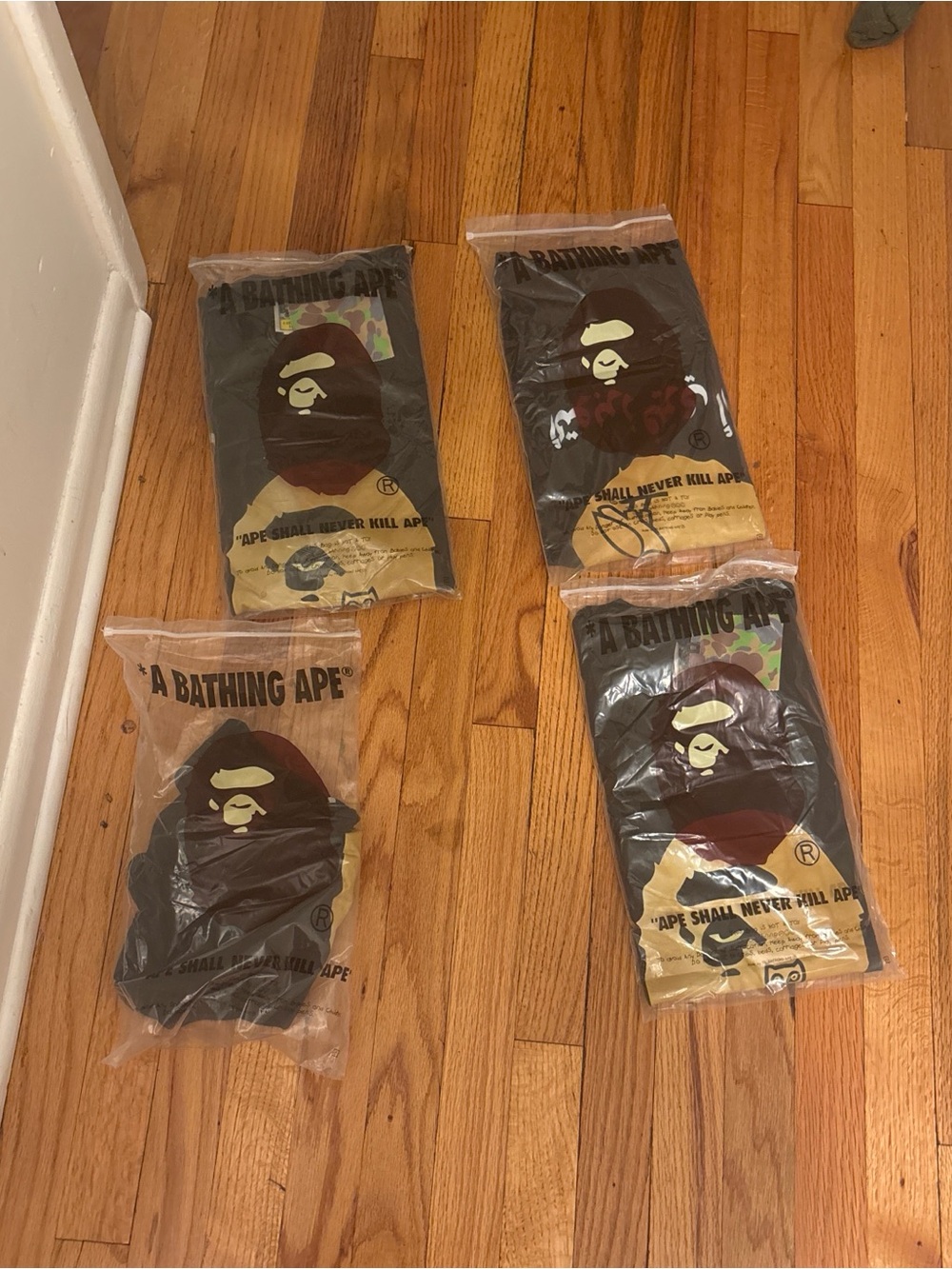 Bape all size  Black Tee Bundle with Brown Camo Ape Graphic
